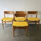Set of 4 Edmund Homa GFM Polish Mid Century Teak Dining Chairs 1960s