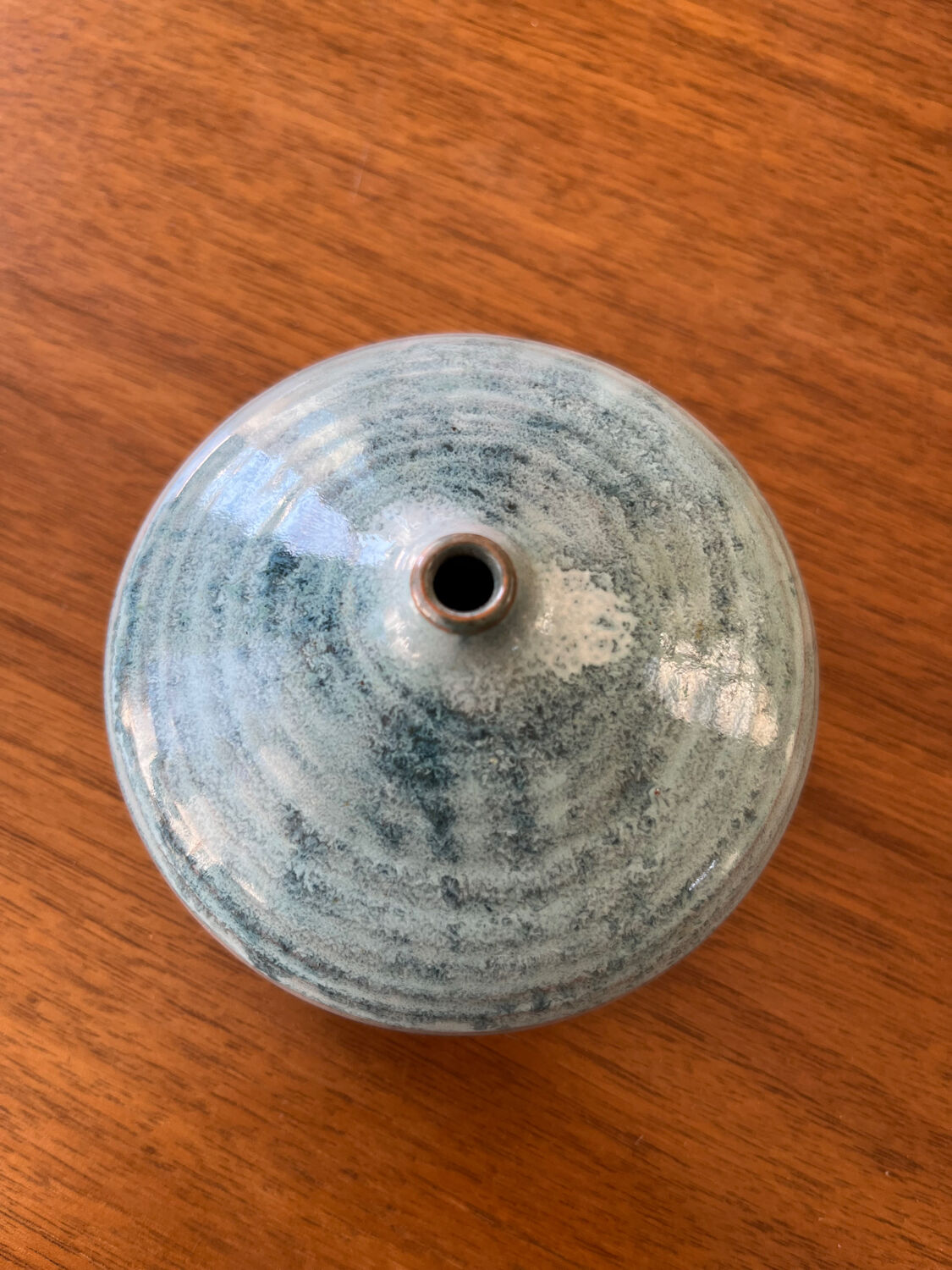 Vase, soliflore, sea urchin, ceramic, blue, to be identified.
