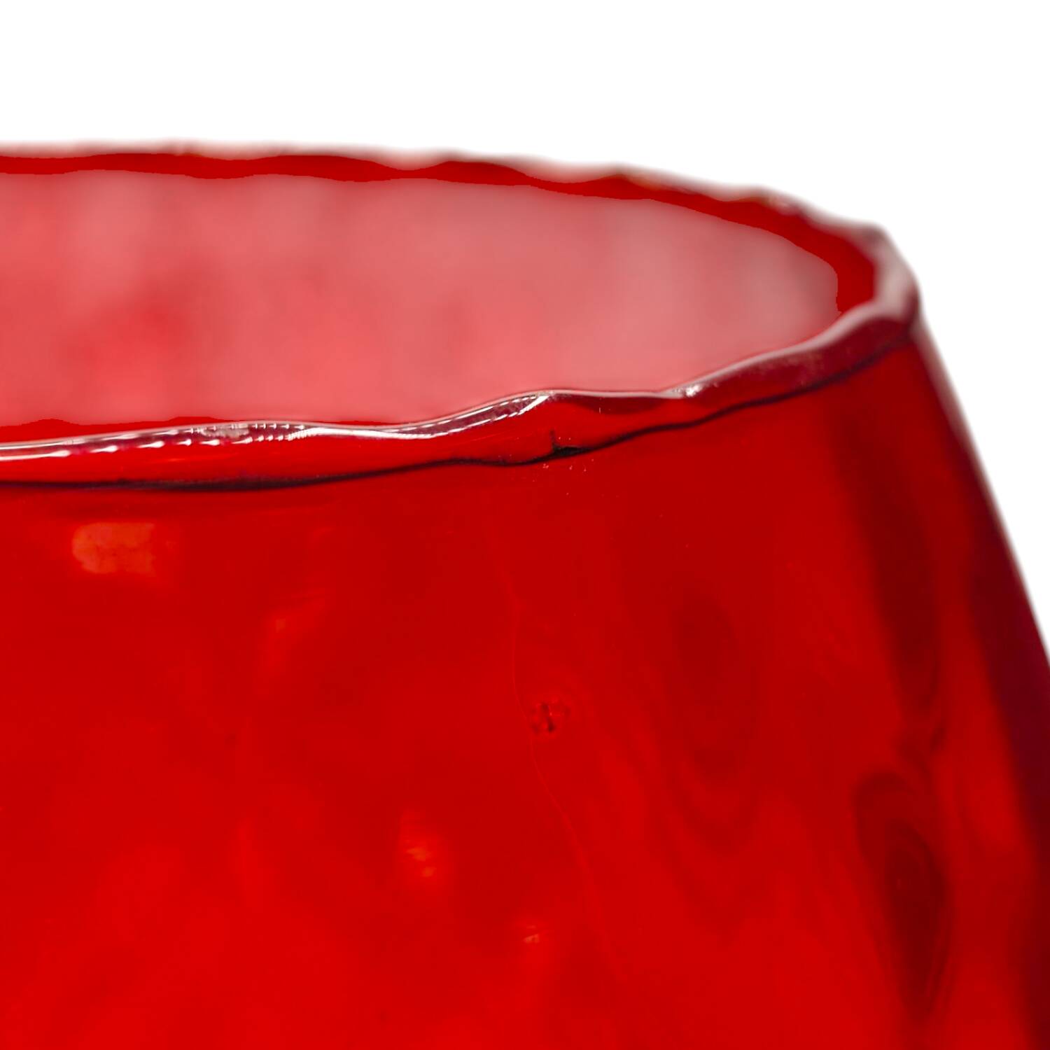 Vintage 1960s Murano-Style Red Art Glass Goblet - Twisted  Design
