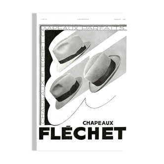 Vintage poster 30s Chapeau Fléchet