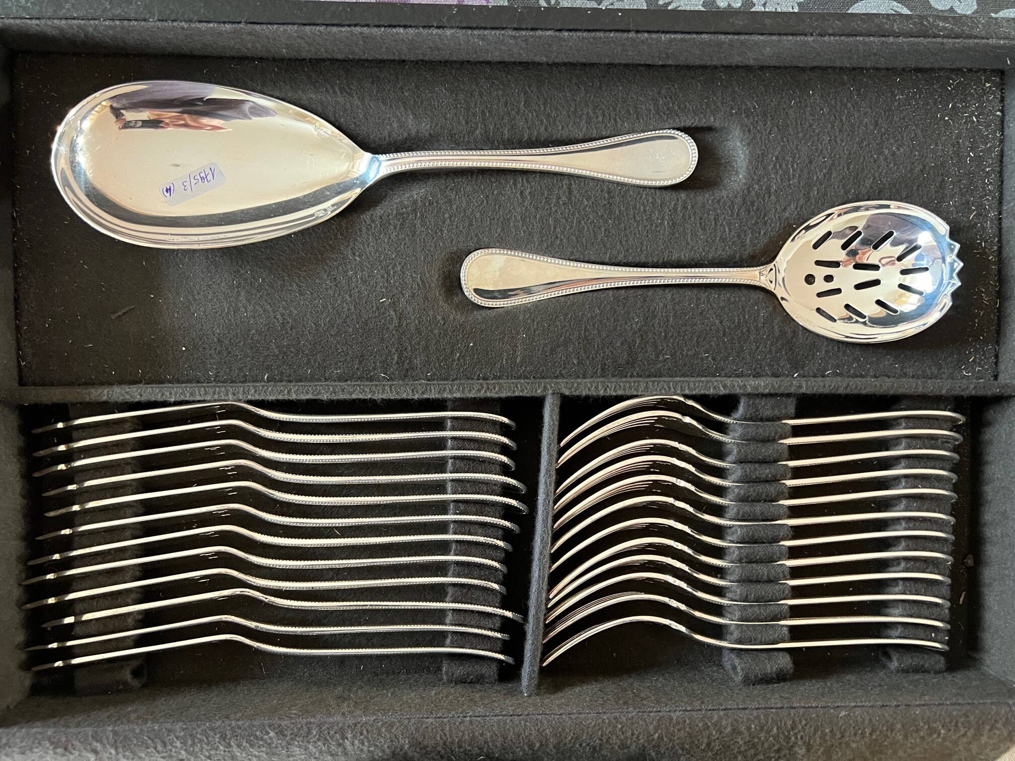 Christofle - Christofle cutlery set with silver metal beads for 12 people. 172 items.