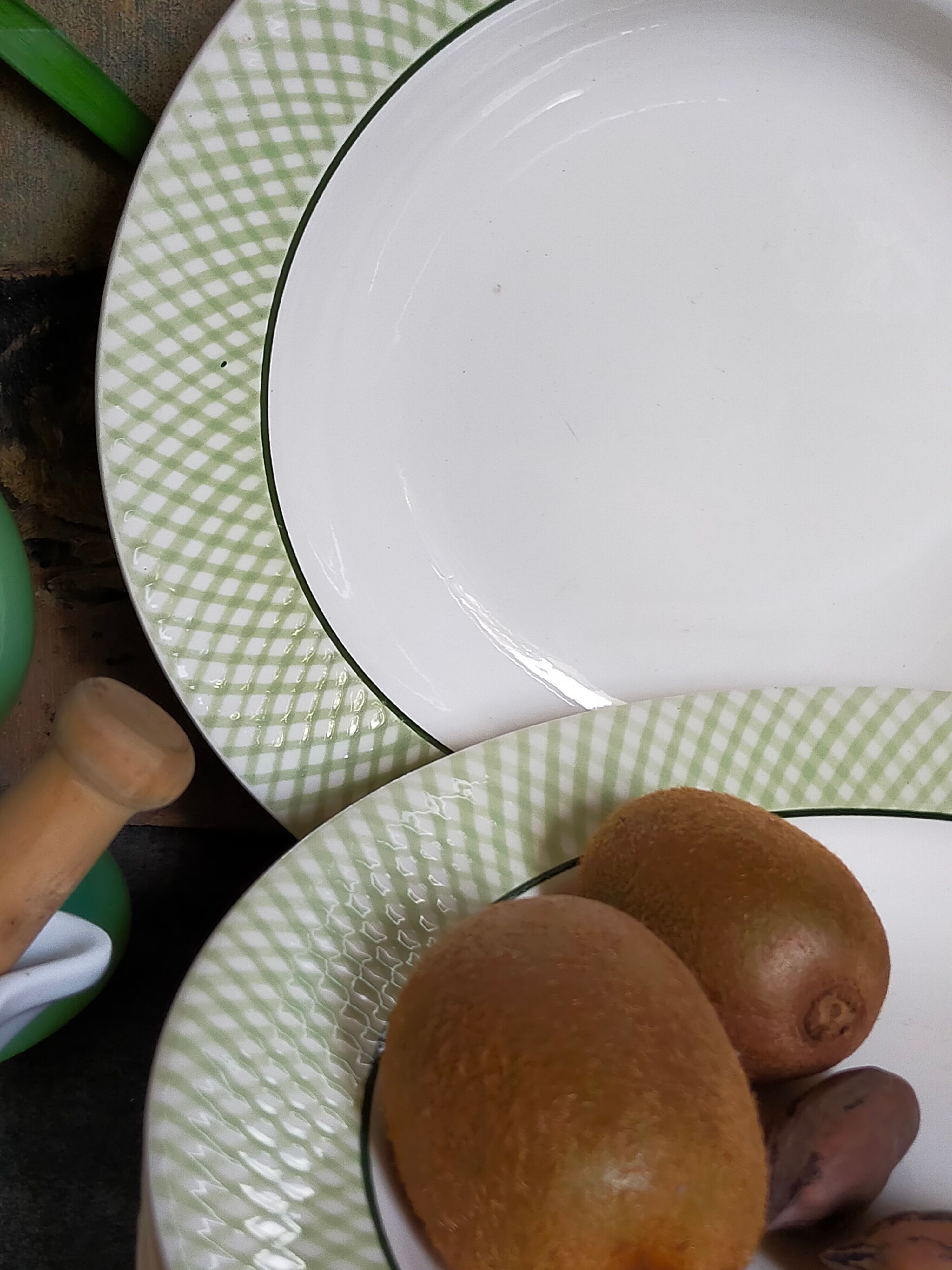 Six assiettes faïence de salins service "iseran" années 50