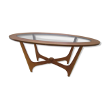 Oval teak coffee table