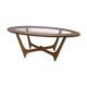 Oval teak coffee table