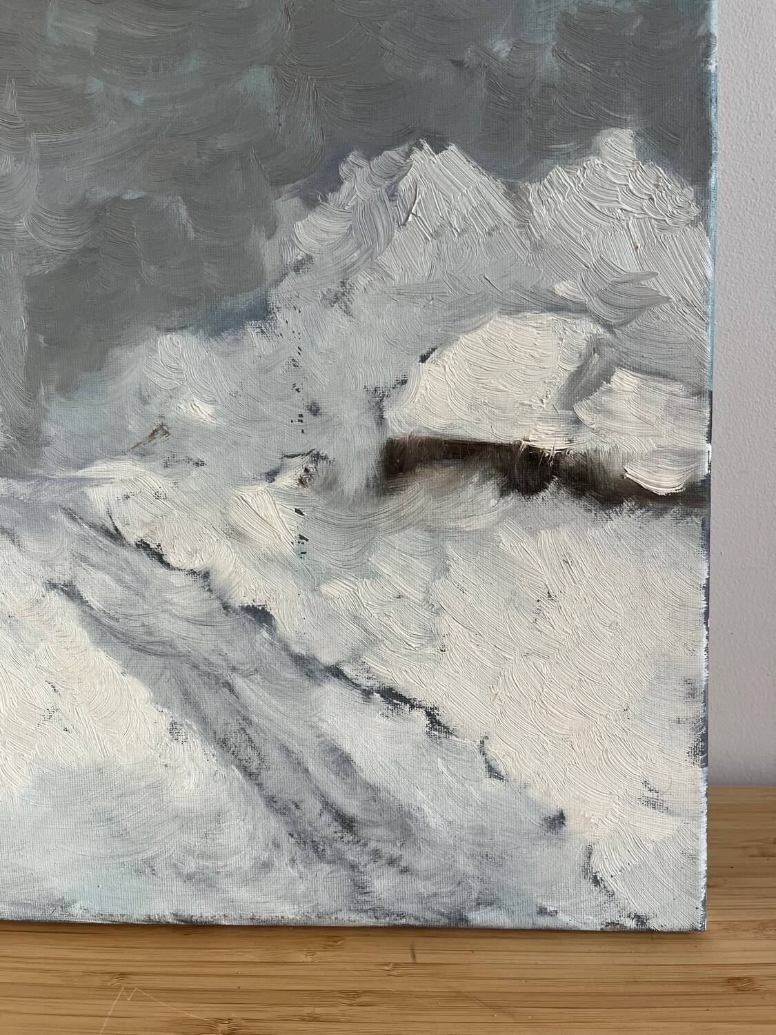 The snow - landscape, oil on canvas