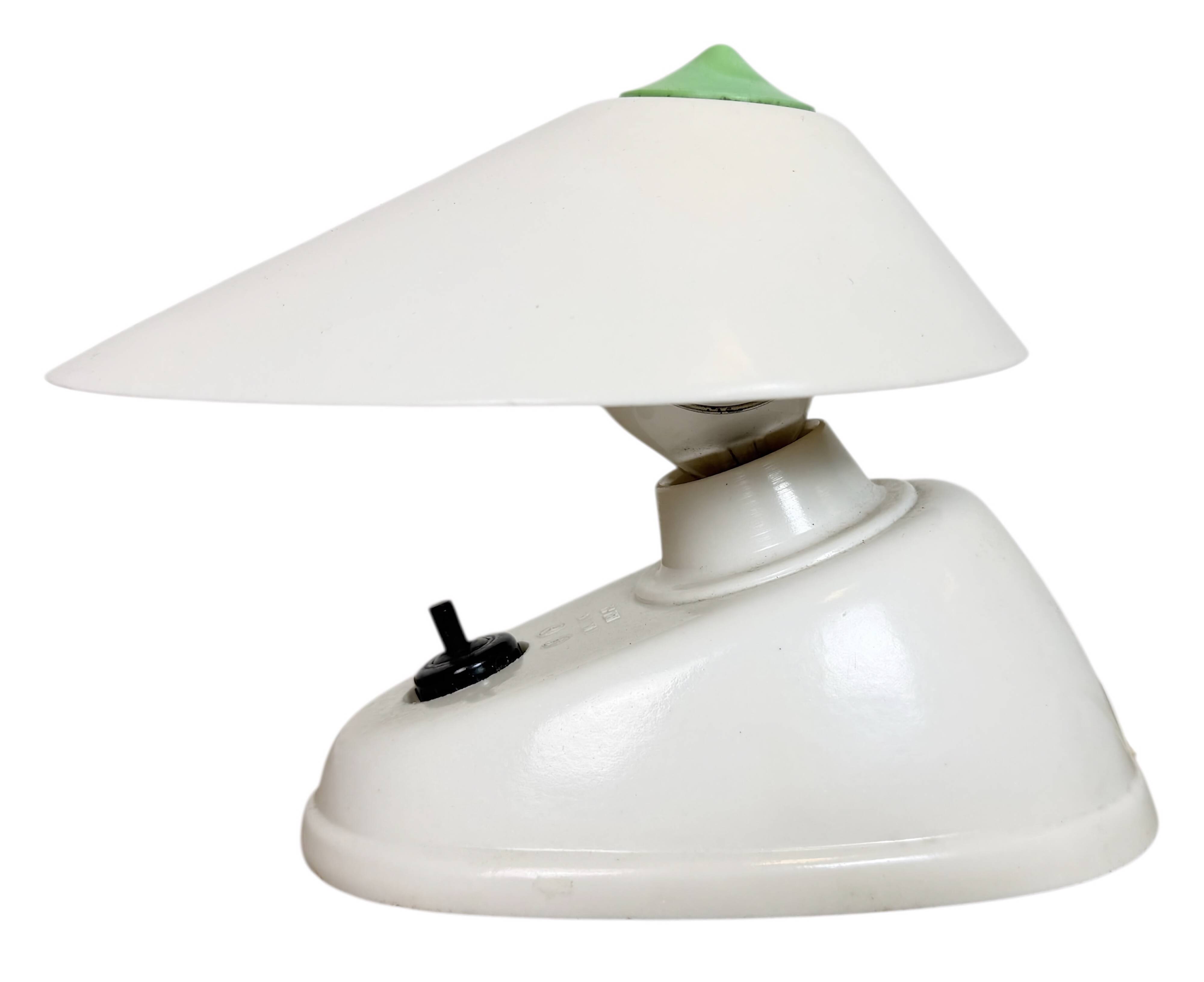 Vintage White Bakelite Table Lamp, 1950s