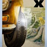 XXL metal plate - Michelin X - Fiat 124 - 1970 - Car