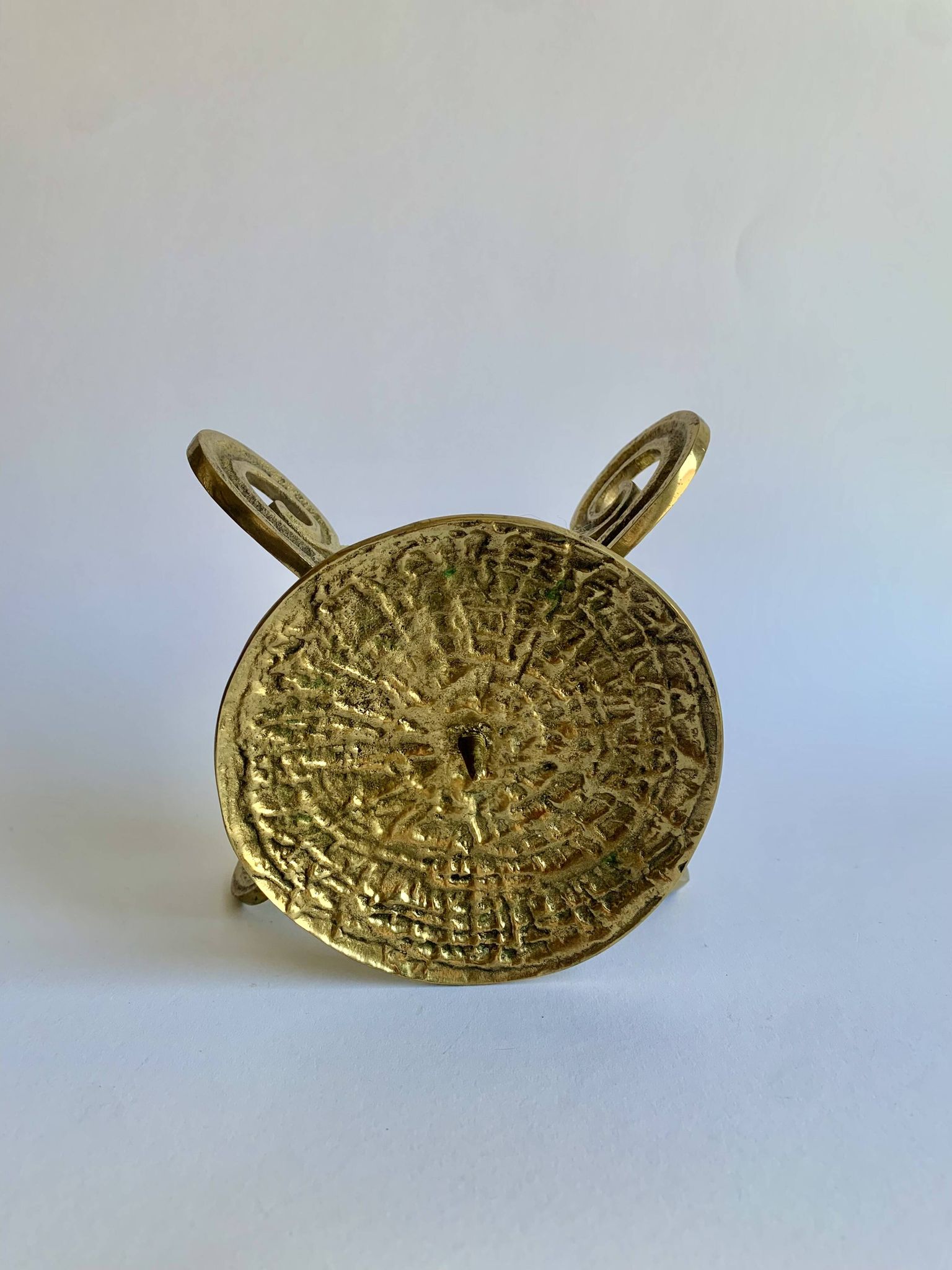 Brutalist bronze candleholder, 1970s