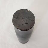 Free-form ceramic vase in Black / Bordeaux signed Elchinger from the 50s