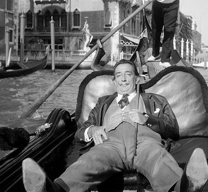 Photography, "Salvador Dali in Venice", 1961 / NB / 15 x 15 cm