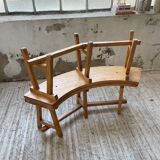 Set of round table and 4 rounded benches, 1950