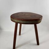 Brutalist wooden stool