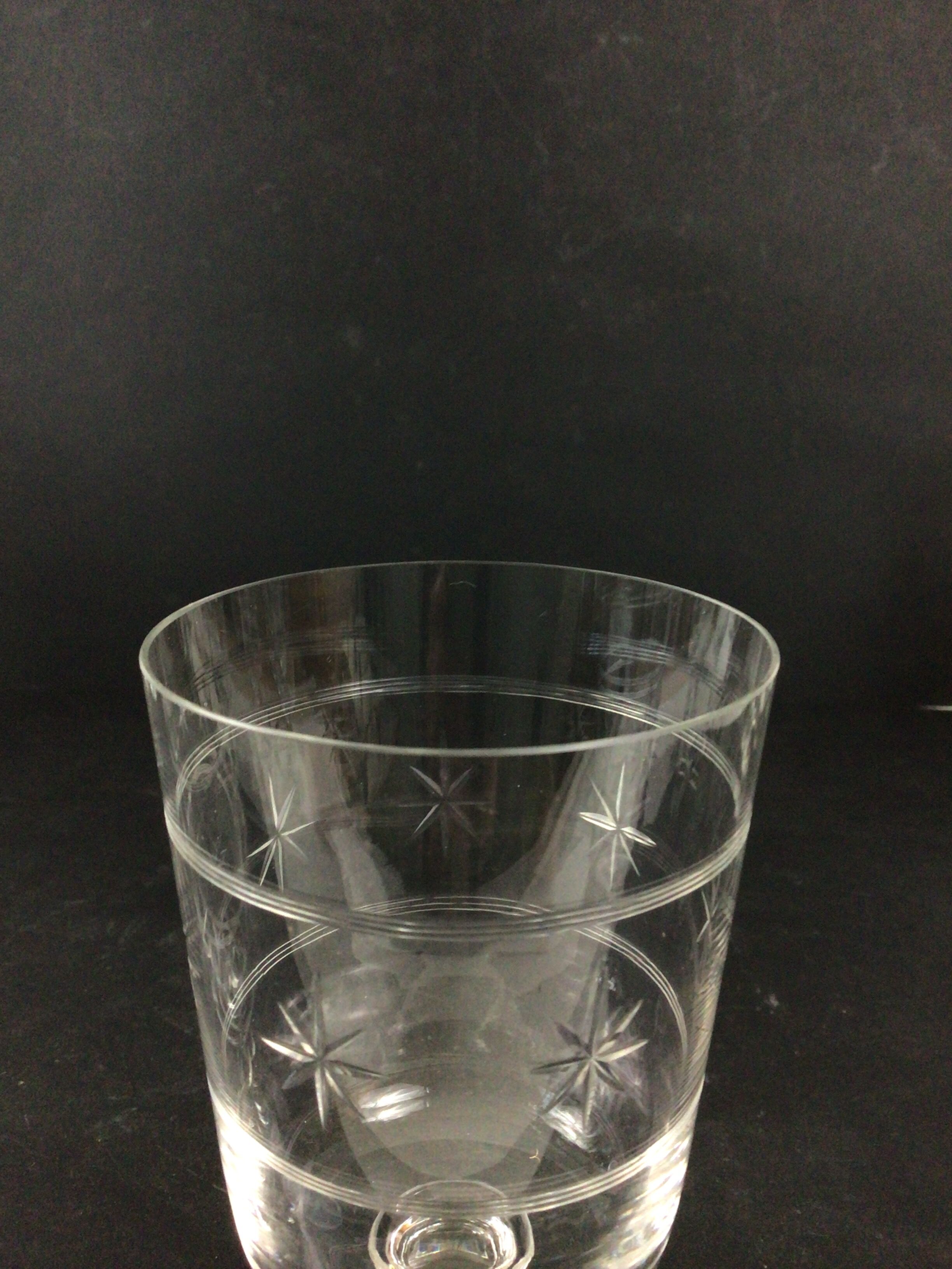 Set of 6 water glasses and 6 crystal wine glasses XIXth