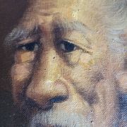 Asian Portrait Painting Oil On Canvas (Vietnam or China)