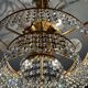 Old bronze waterfall chandelier with crystal tassels