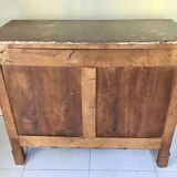 Chest of drawers in oak and pink marble 50s