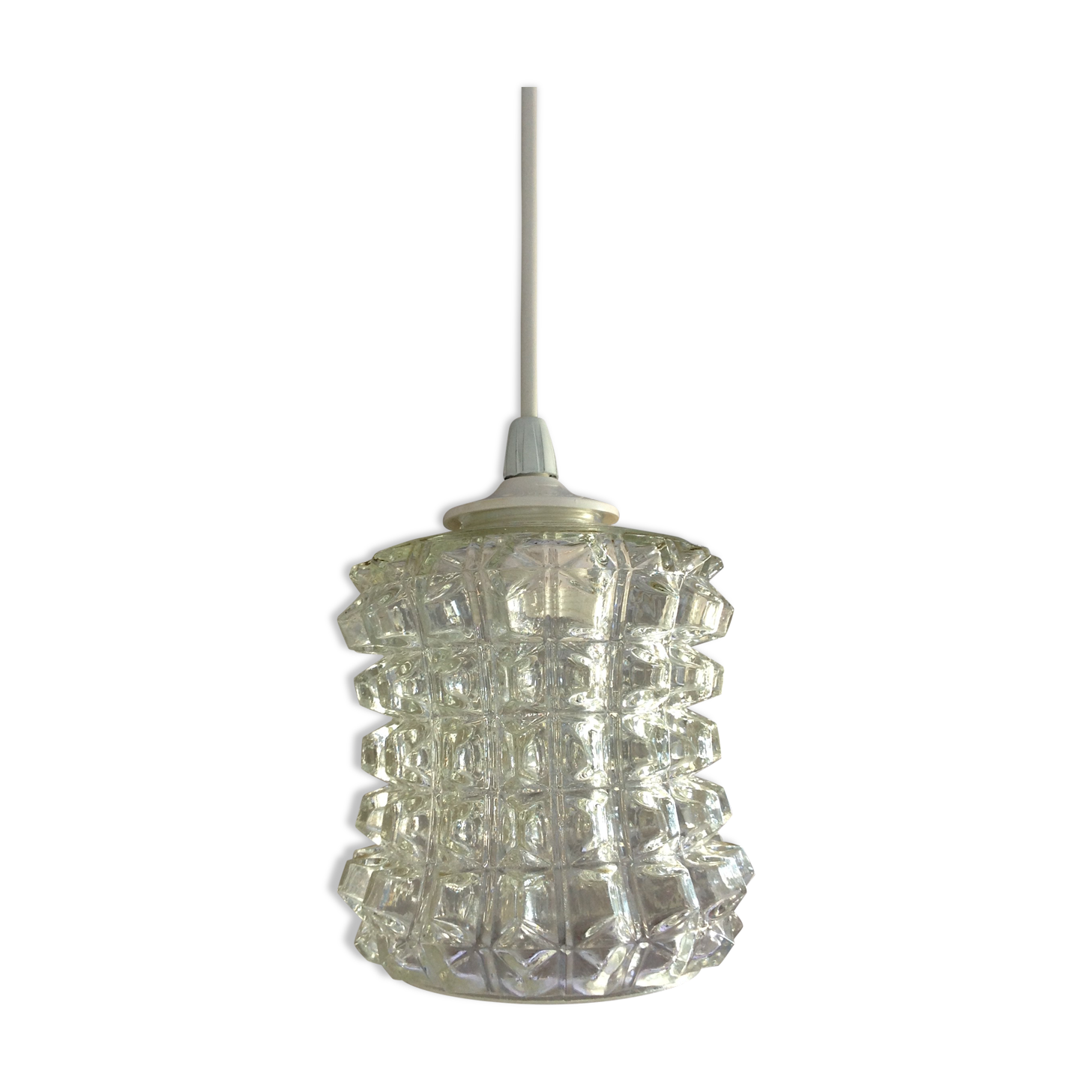 Structured glass bell lamp / vintage 60s / 70s