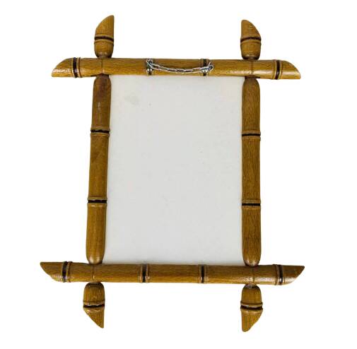 Vintage bamboo effect wood mirror