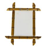 Miroir bois effet bambou vintage