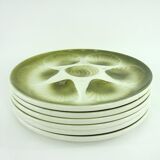 6 Orchies Moulin des Loups oyster plates from France - vintage 1970s
