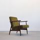 1970 Armchair, Model B-7727 in Long Hair Green Velvet