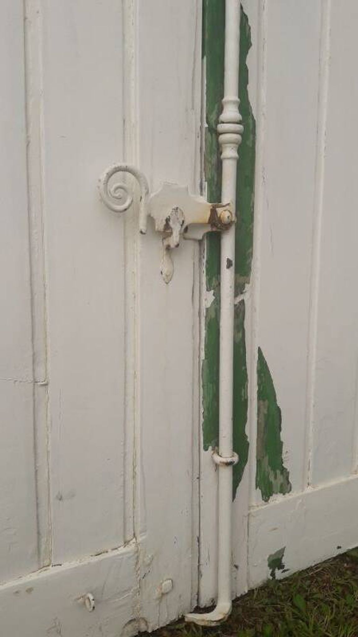 Volets 4 vantaux H148xL245cm persiennes chêne anciens paire 1