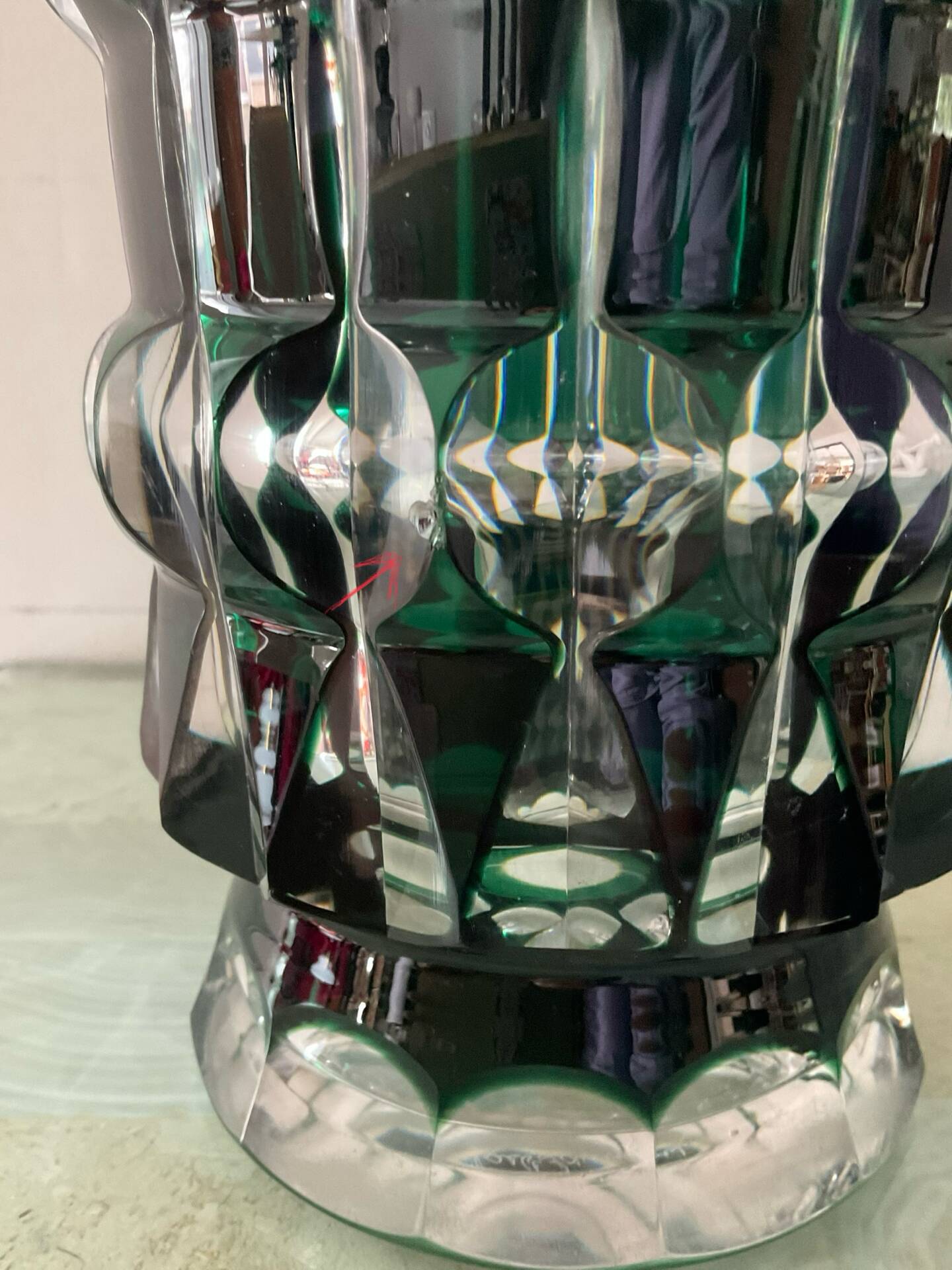Crystal vase from Val St Lambert from the 1950s.