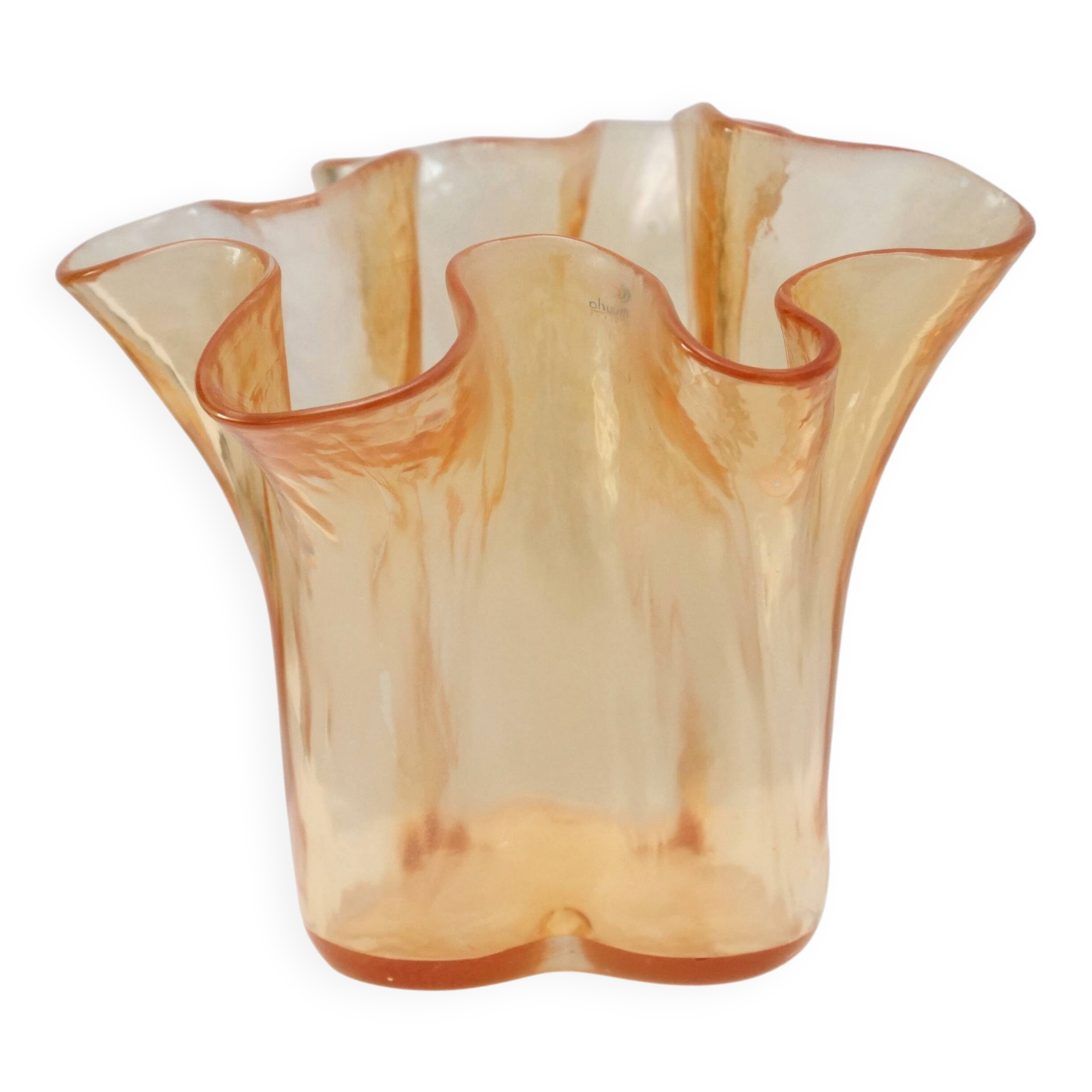 Vase mid century de Pertii Kalioninen, Muurla rose orangé, Finlande