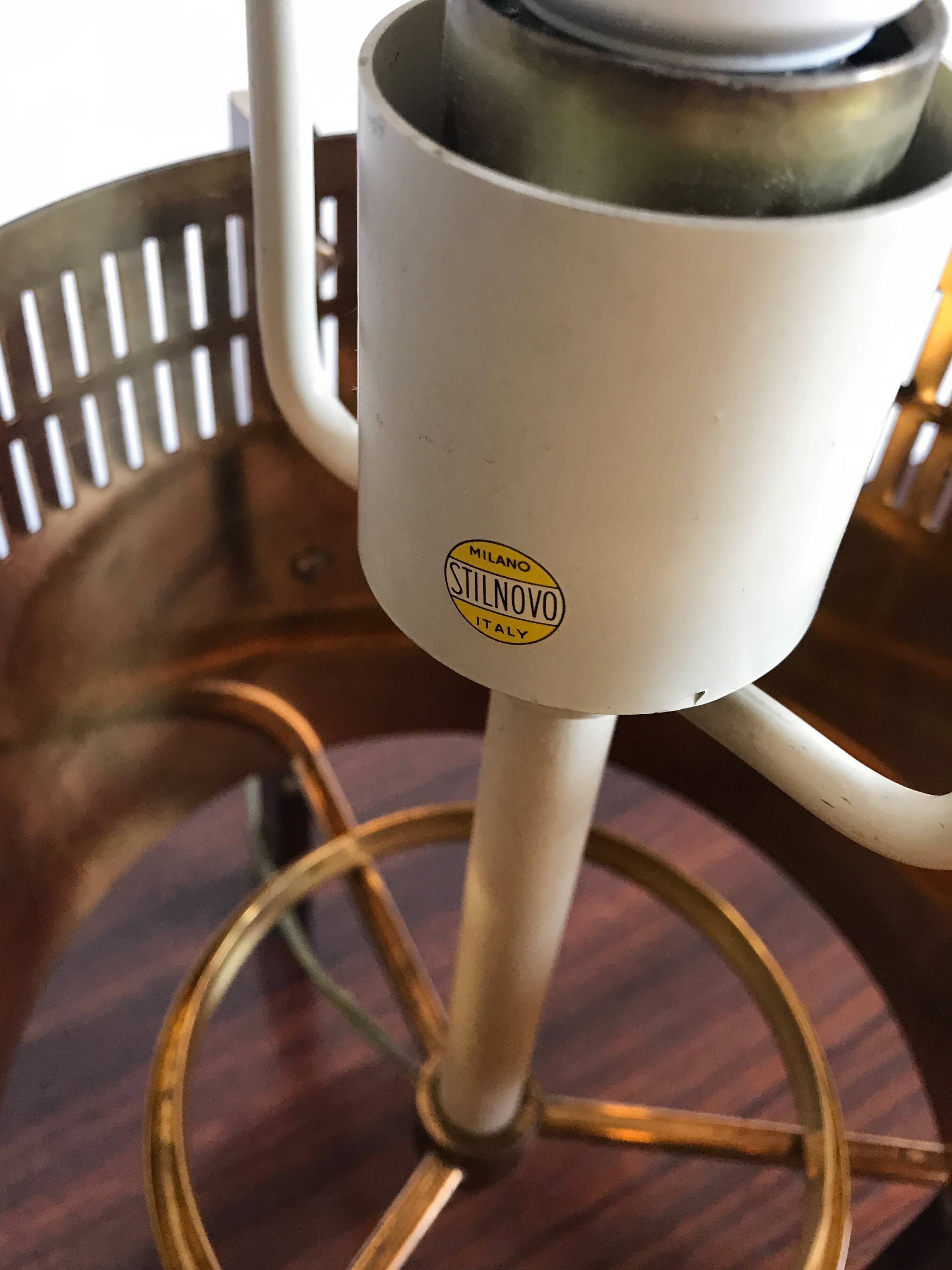 Stilnovo Italian brass glass table lamp 1950s