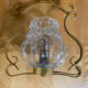 Vintage Molded Glass Suspension + Gold Metal Support #E511
