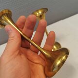 Danish designed candle holders in solid brass.