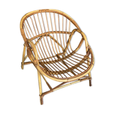 Vintage adult rattan armchair basket