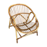 Vintage adult rattan armchair basket
