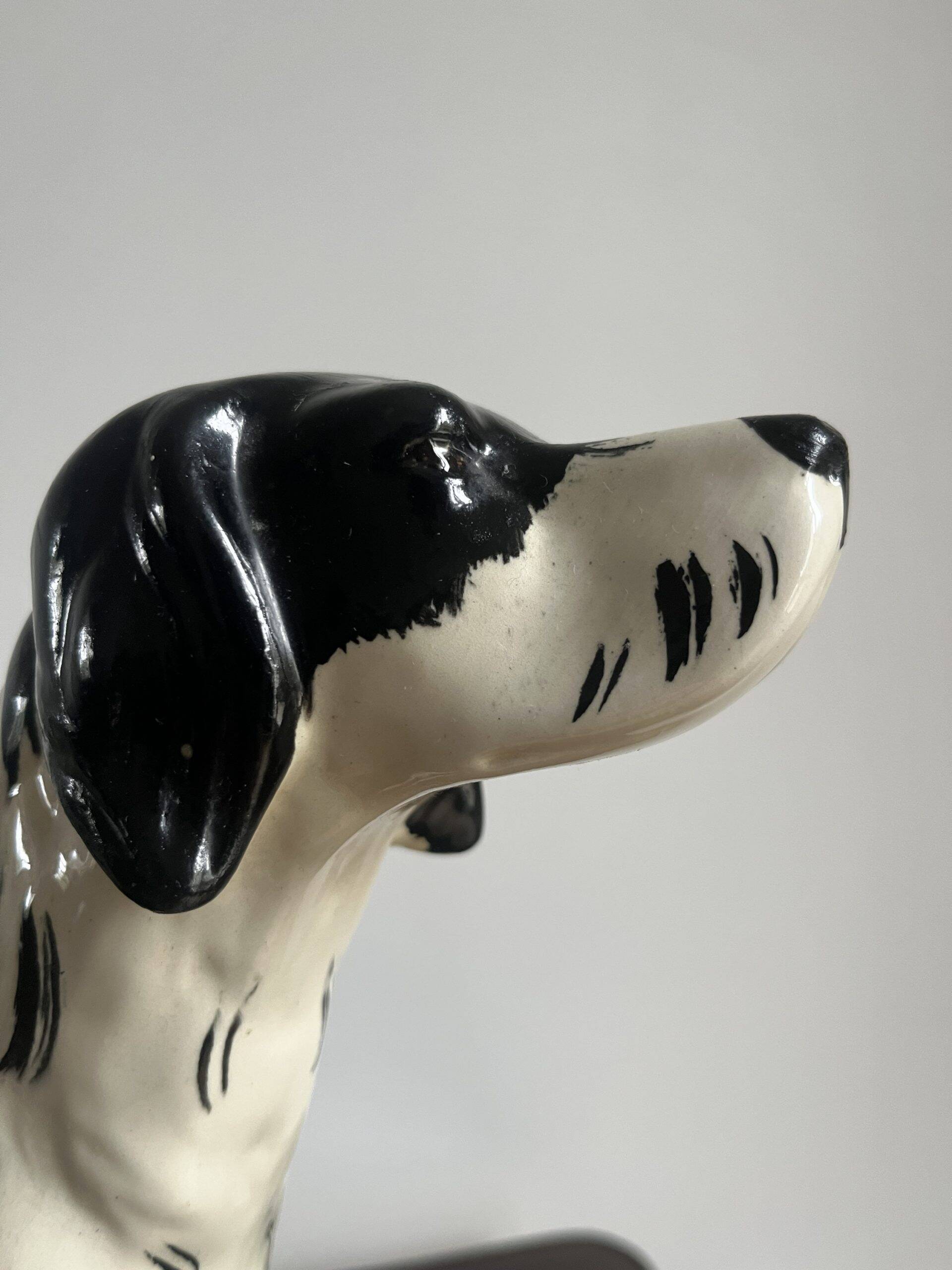 Setter animal earthenware from the Sainte Radegonde factory, 1950s