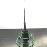 Hanging old design green metal cerclage vintage 70s