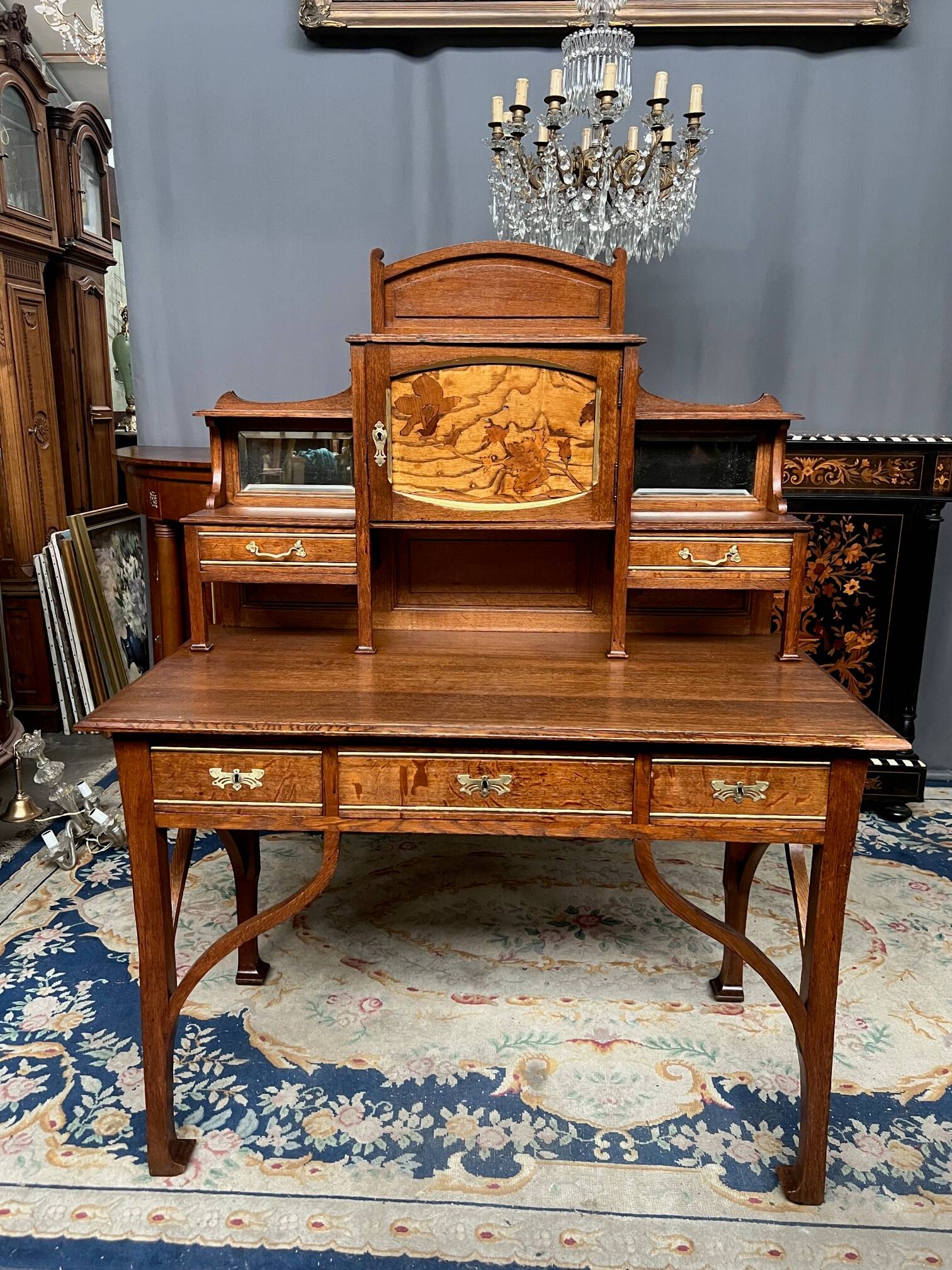 Antique French desk in Art Nouveau style.
