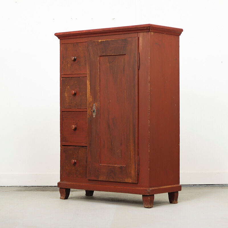 Antique painted kitchen bread cabinet