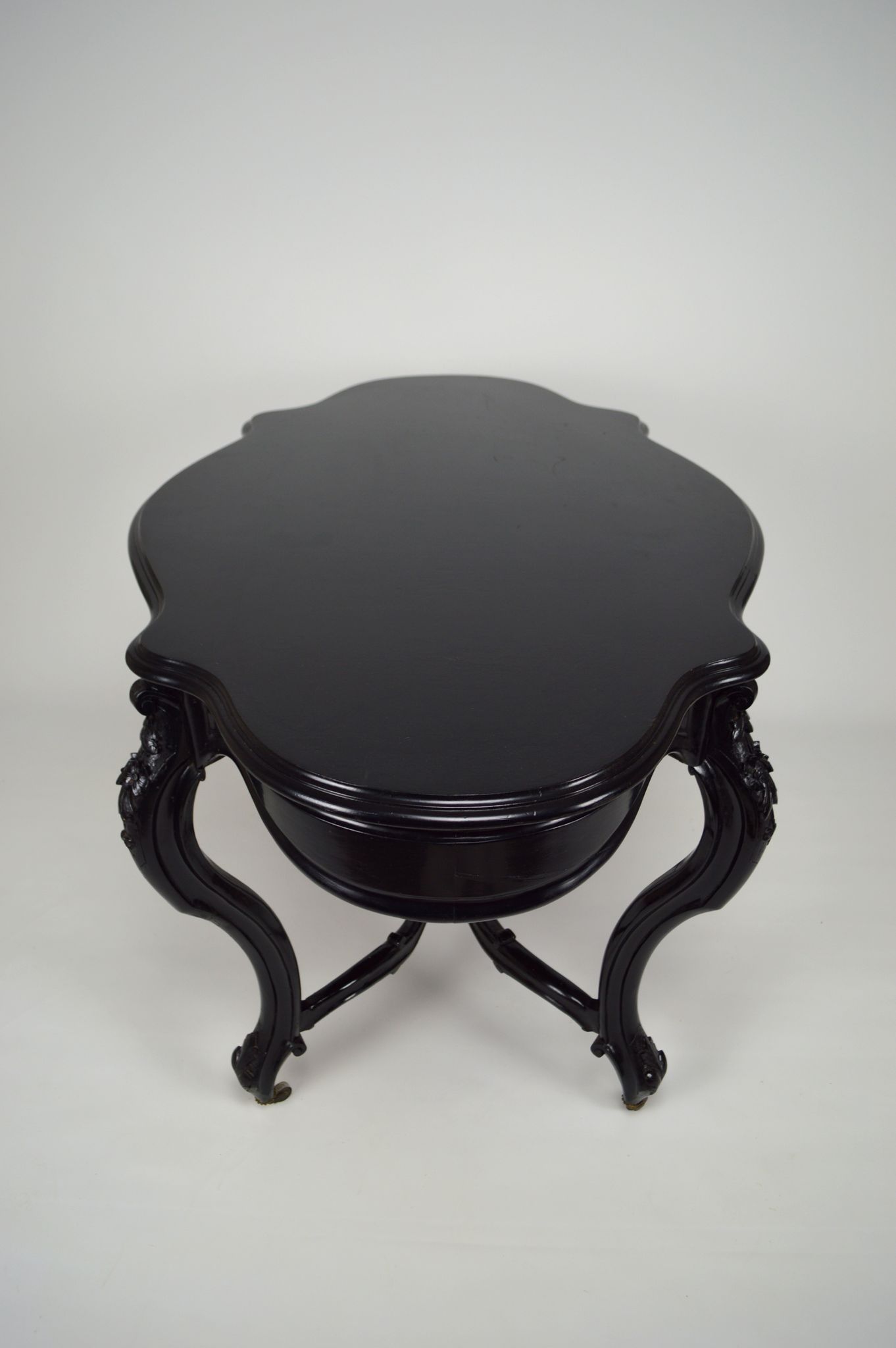 Napoleon III violin table in blackened wood, France, circa 1870