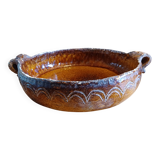 19th century enamelled terracotta dish