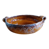 Plat en terre cuite émaillée, 19 ème