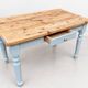 Farmhouse Dining Table with Drawer – Rustic Solid Wood