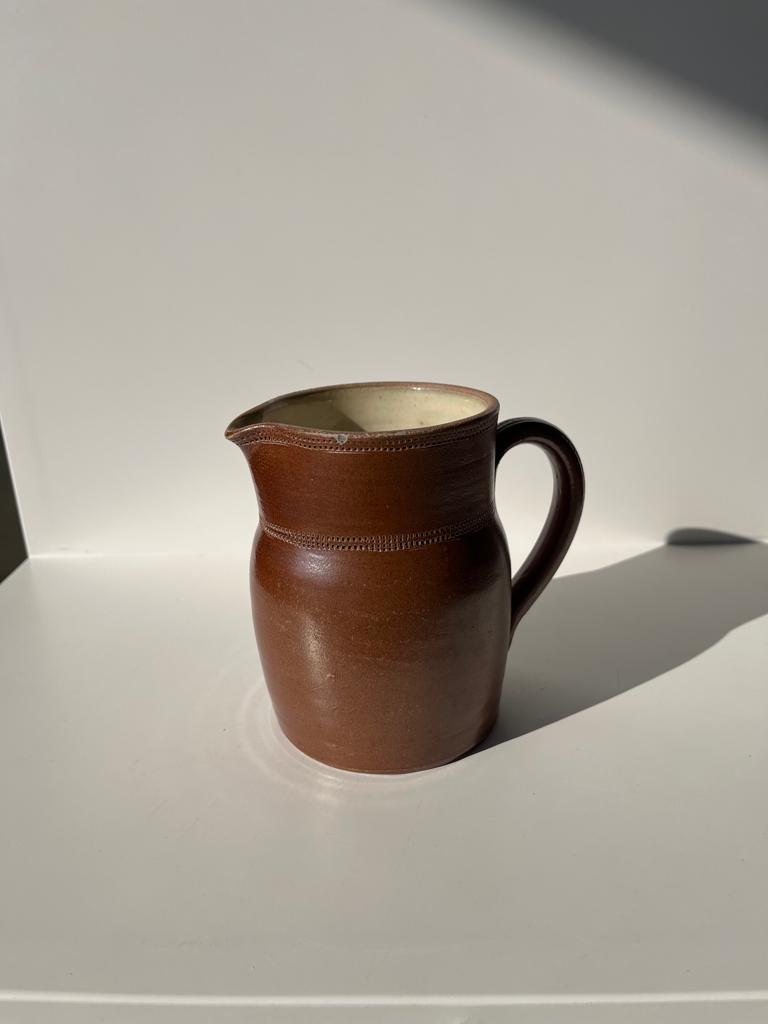 Brown ceramic pitcher H: 20 cm