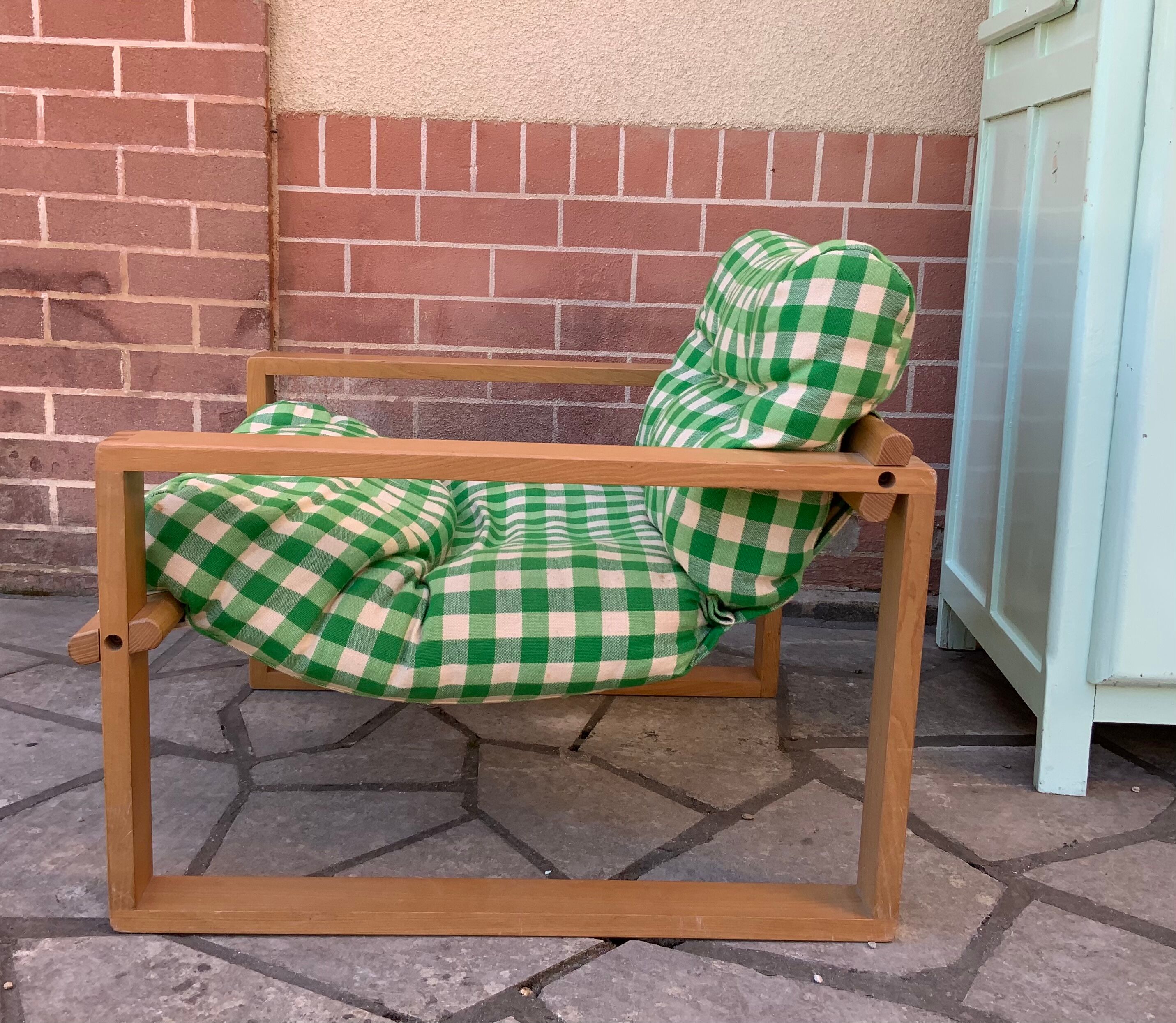 Vintage pine armchair