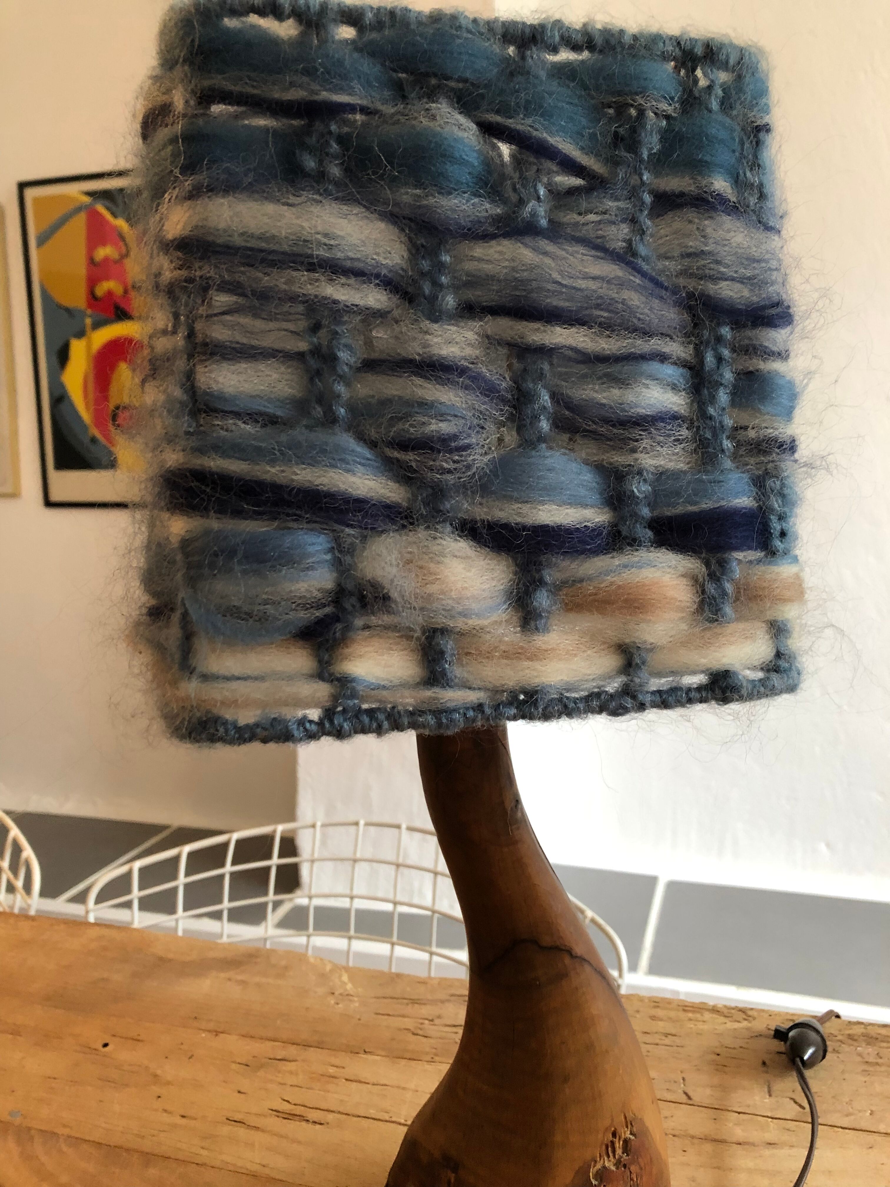 Raw vintage wood lamp