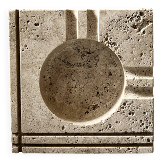 Enzo Mari Mannelli travertine ashtray empty pocket Italy design 1970