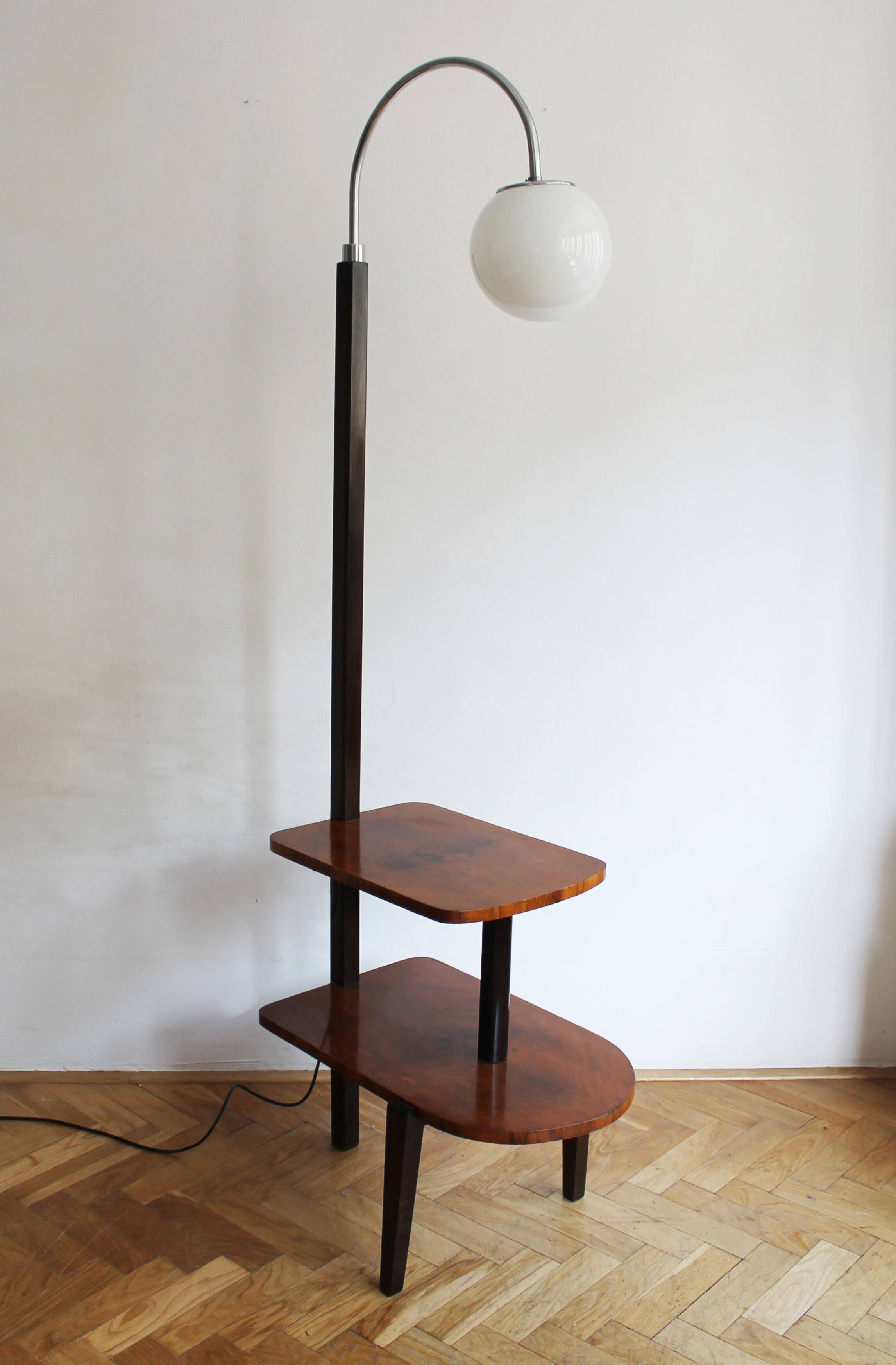 1950s Modernist Floor Lamp with Shelves