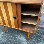 Petit meuble d’appoint pieds compas vintage design 1960