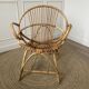 Fauteuil coquille en rotin vintage