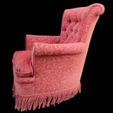 Paire anciens fauteuils crapaud
