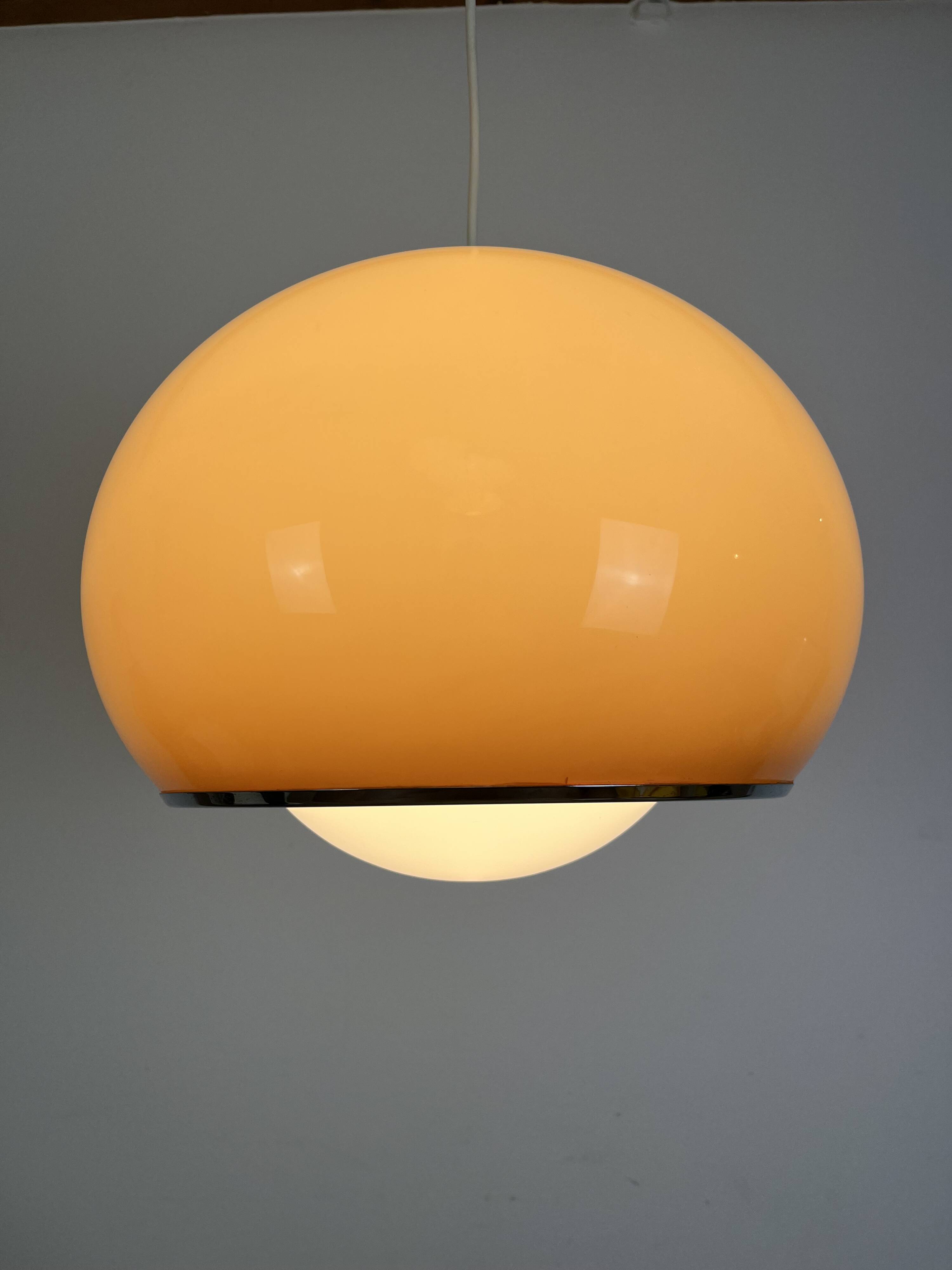 Guzzini pendant light model Jolly by Luigi Massoni, space age 70's style